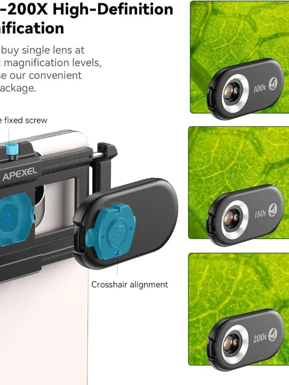 High-Definition 3-in-1 Phone Microscope with Built-in LED - For All Smartphones